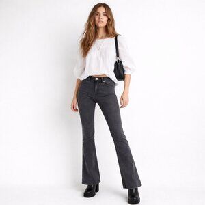 ZARA Anthracite Gray High Rise Bootcut Jeans Grunge Festival Stretch Size 6